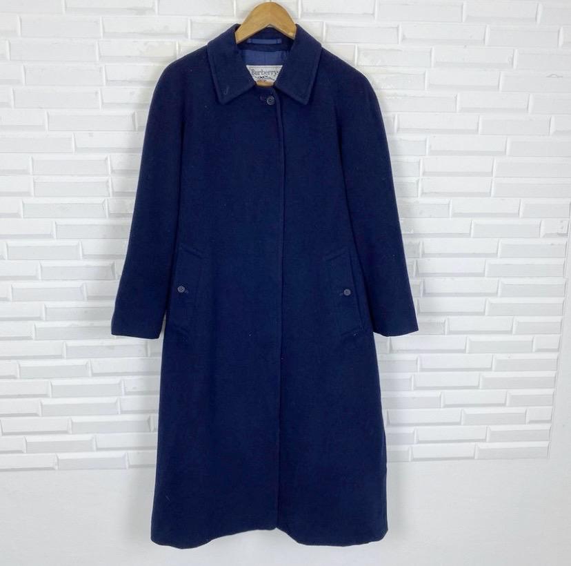 バーバリーのウールレディースネイビートレンチコート - Etsy 日本