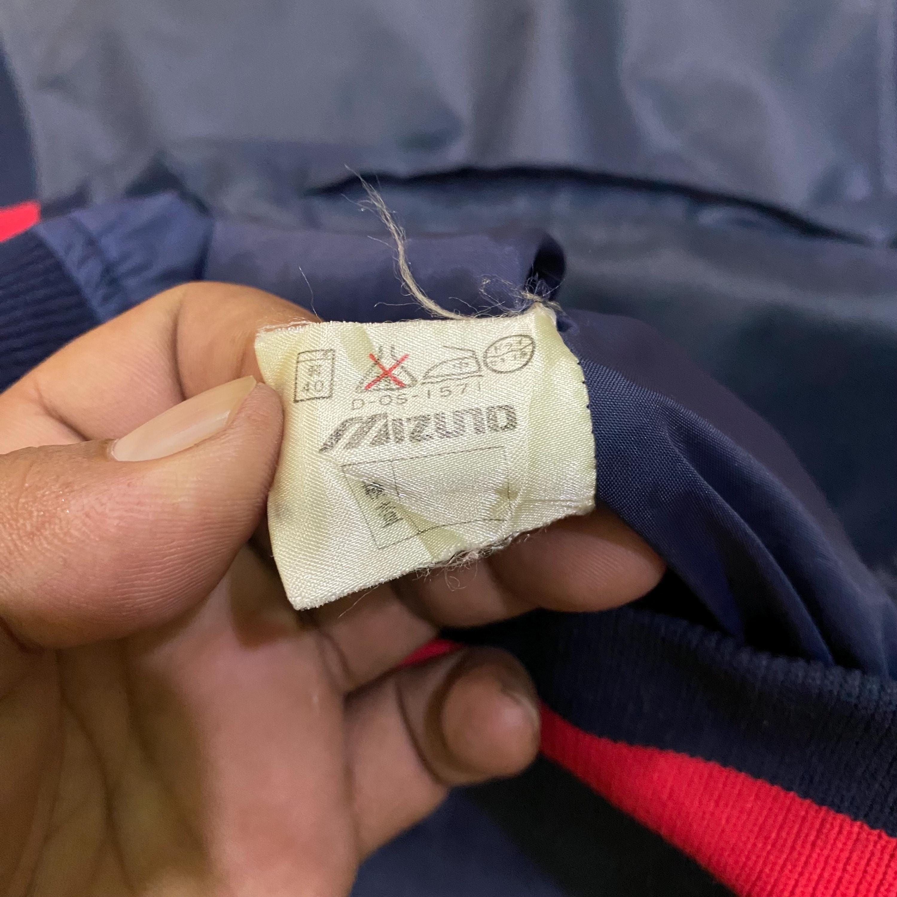 Vintage Mizuno World Wins Navy Blue Baseball Jacket With Red and