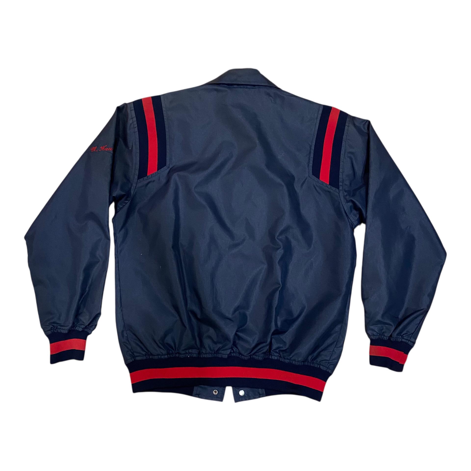 Vintage Mizuno World Wins Navy Blue Baseball Jacket With Red and