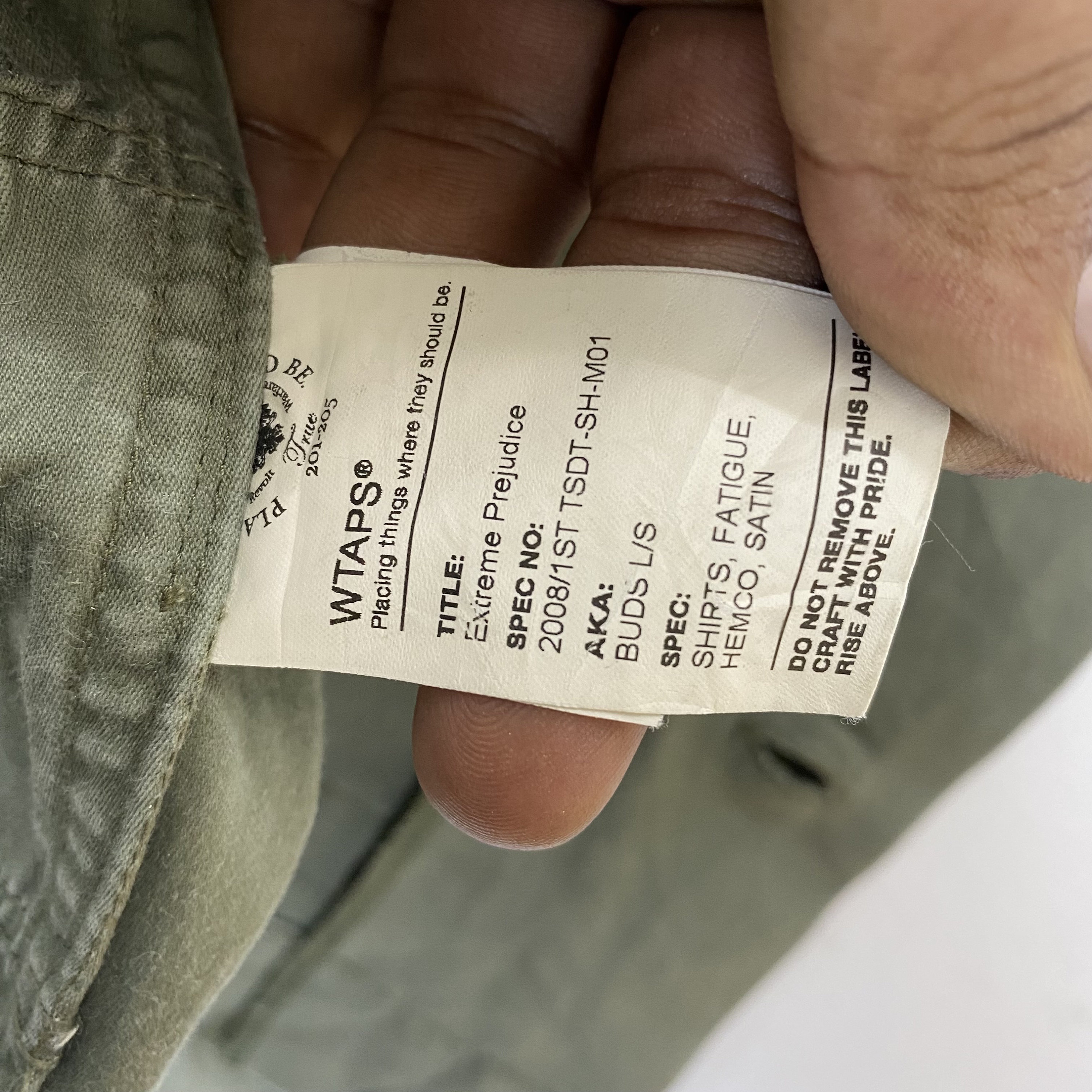 Wtaps Extreme Prejudice Military Style Jacket Size Small
