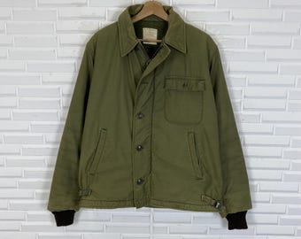 ¡Exclusiva! Chaqueta vintage permeable A-2 para clima frío, talla militar mediana.