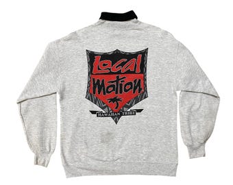 Vintage 90's Local Motion Hawaiian Tribe surfwear turtleneck sweatshirt