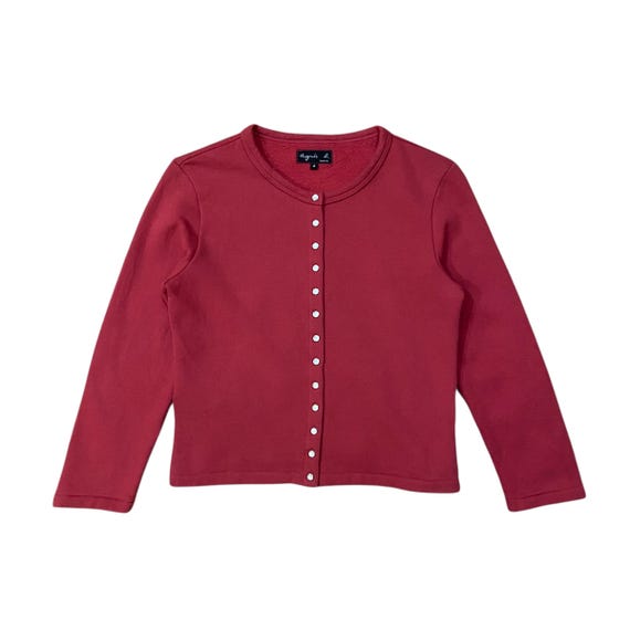 agnes b cardigan le classique PICK!! Agnes Le Classique Snap Cardigan in Red Cotton