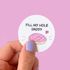Naughty sticker - Fill my hole daddy | adult sticker | funny gift | laptop sticker | kindle sticker