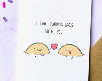 Lesbian card - I love bumping tacos with you. LGBT pride | gay & lesbian greeting cards | gay wedding | birthday | anniversary