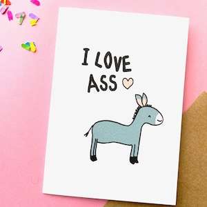 Biglietto di auguri malizioso - Amo il culo. Biglietto per adulti / biglietto di anniversario / biglietti di San Valentino sporchi / amore sfacciato / biglietto di compleanno