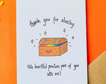 Cute coming out greeting card - thank you and support for your LGBTIQ+ mother, father, daughter, son, sister, brother or friend
