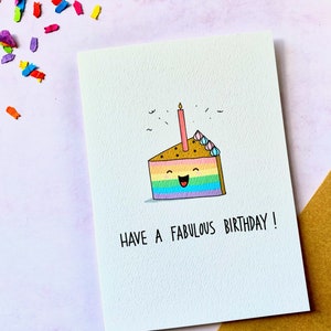 Cute LGBT greeting card -  Happy birthday | Queer | birthday card | rainbow family | chosen family