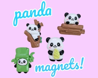 Kawaii Panda Kühlschrankmagnete - 4er Set