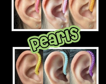Pearl Hearing aid tube twists, hearing aid cable coils, hearing aid decorations
