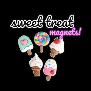 Sweet ice cream magnets, kawaii magnets, cute magnets, dessert magnets, candy magnets, food magnets