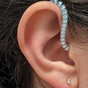 Iridescent Hearing Aid Tube Twists, Hearing Aid Cable Coils, Hearing