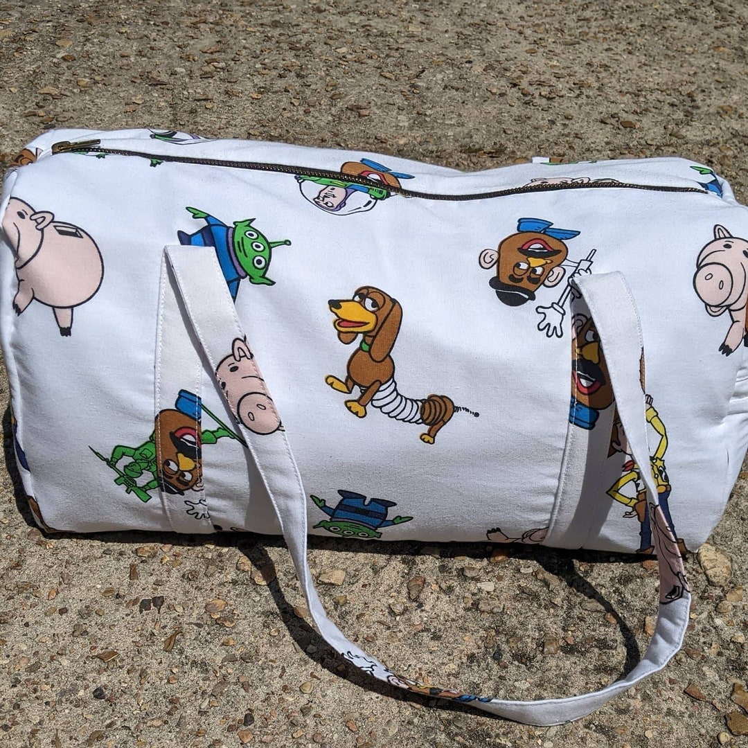 Toy Story Duffle Bag, Upcycled Duffle Bag, Overnight Bag, Disney