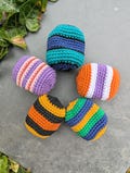 Custom Hacky Sack, No AI, Pick 3 Colors, Footbag, Stress Ball, Party Favors, KNICKS COLORS, Grad Gift, Crochet, Machine Wash, Happy Fun Ball
