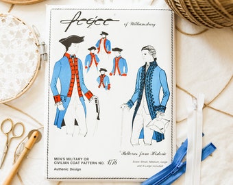 Colonial Williamsburg 1776 Men's Military or Civilian Coat Pattern