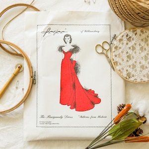 Gone With The Wind inspired Burgundy Dress Pattern