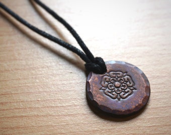 Northern Rose Blacksmith Copper Pendant