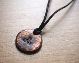 Triskele Blacksmith Copper Pendant