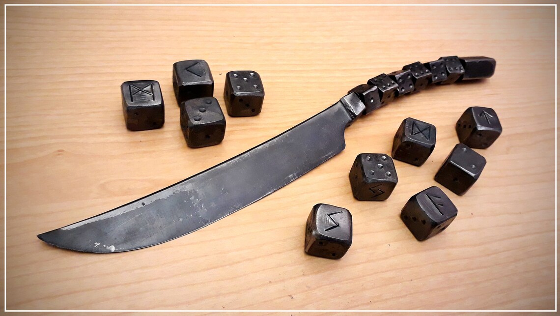 Blacksmith Knife With Dice Handle in Mild Steel Etsy