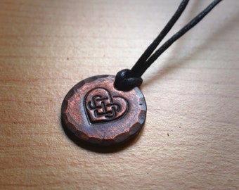 Celtic Heart Blacksmith Copper Pendant