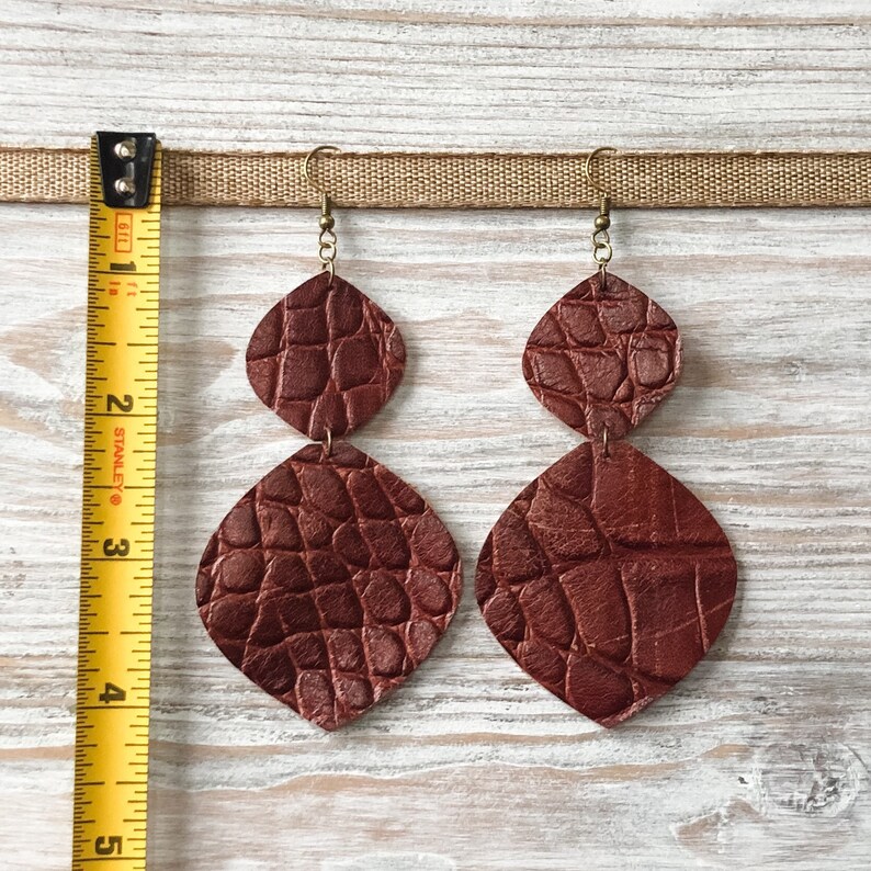 Leather Accessories Dangle Earring Faux Leather Earring Gift For Her Teardrop Earring