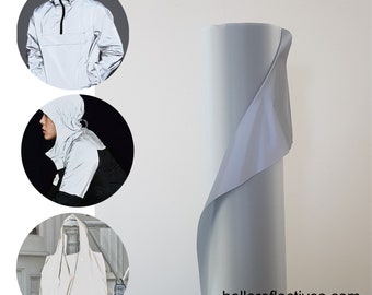 SILVER retro- REFLECTIVE, High-Vis, Super soft WOVEN fabric, high visibility for fashion and activewear