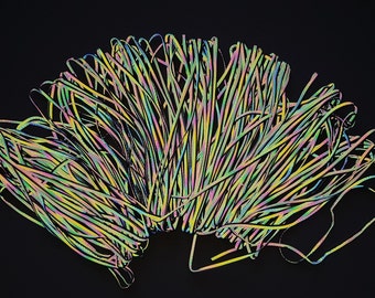 Rainbow Reflective Piping, High Visibility Sew On Trim, Per Meter
