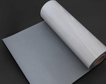 Reflective Silver Heat Transfer Film Vinyl - Iron on, sold by meter, perfect for plotter cutting and laser cutting, t-shirt print