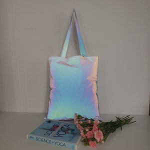 Wasserdichte Einkaufstasche im blauen Farbverlauf, Reflektierende high vis-Tasche, langer Griff, Umhängetasche, Markttasche, Einkaufstasche, Weihnachtsgeschenk, Einkaufstasche