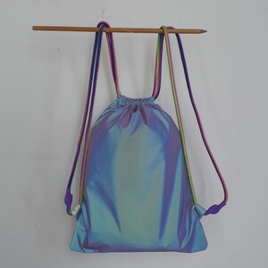 Sac de sport imperméable pour enfants dégradé bleu, haute visibilité réfléchissant, cartable, sac de bain, sac en PE pour garçons, cadeau de Noël, pastel, sécurité routière