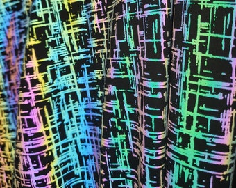 Tic-Tac-Toe print, Reflective iridescent STRETCH Fabric, High Vis fabric, spandex,4-way stretch, visibility material, cotton jersey rainbow