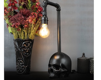 Talisman Skull Table Lamp | Gothic Home Decor | Handmade by The Blackened Teeth