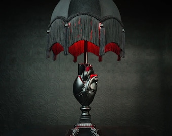 The Anatomical Heart Table Lamp - Black Edition |  | Gothic Home Decor | Gothic Lamp