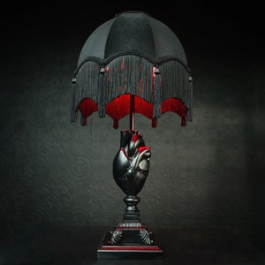 The Anatomical Heart Table Lamp - Black Edition |  | Gothic Home Decor | Gothic Lamp