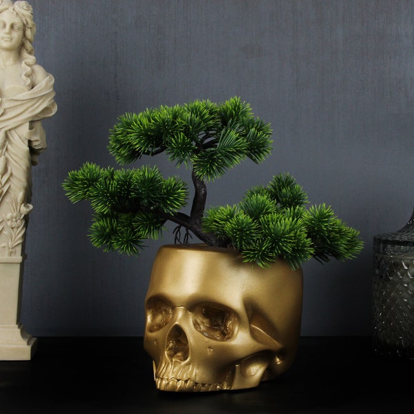 Skull Plant Pot - Bonsai Tree