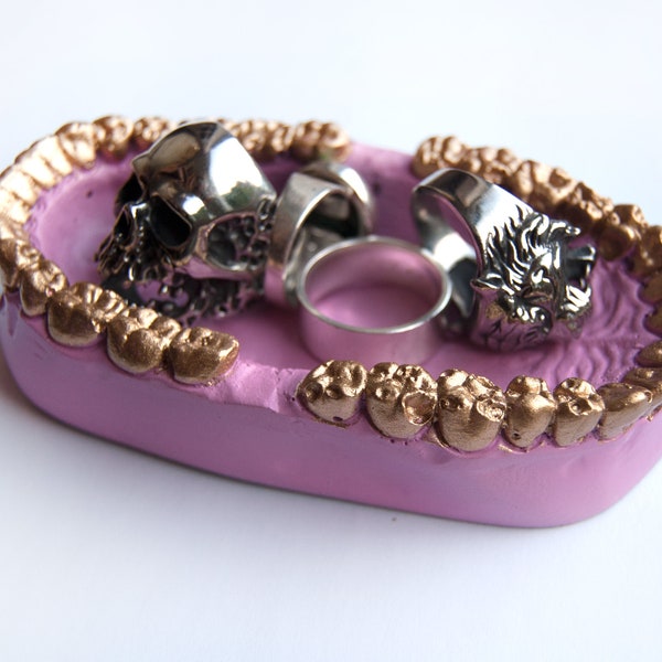 Teeth Trinket Tray | Jewellery Tray | Skull Decor | Ring Dish Trinket Dish | Handmade by The Blackened Teeth