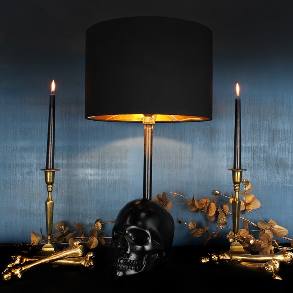 The Edison Skull Lamp | Skull Decor by The Blackened Teeth | Gothic Home Decor handmade by Artisans