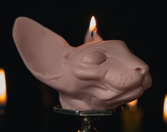 Sphynx Cat Candle | Gothic Candles | Handmade by The Blackened Teeth