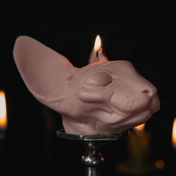 Sphynx Cat Candle | Gothic Candles | Handmade by The Blackened Teeth