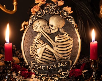 Tarot de los Enamorados / Decoración de Pared Gótica / Decoración de Pared Gótica / Decoración de Tarot / Hecho a Mano por The Blackened Teeth