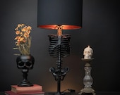 The Skeleton Table Lamp by The Blackened Teeth | Ribcage Lamp | Gothic Home Decor | Gothic Lamp | Gothic Lighting