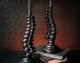 Spine Candle Holder | Gothic Candlestick Holder | Gothic Home Decor | Gothic Lighting | Gothic Decor by The Blackened Teeth