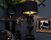 The Skeleton Table Lamp | Handmade by The Blackened Teeth | Gothic Home Decor | Gothic Lamp