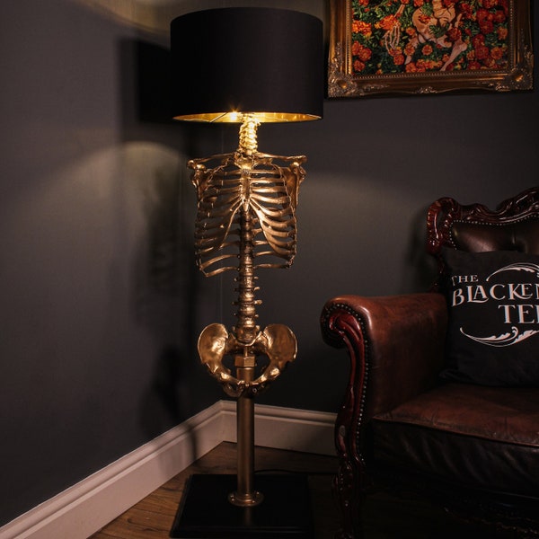 Skeleton Floor Lamp | Gothic Home Decor | Handmade by The Blackened Teeth | Ultimate Gothic Christmas Gift