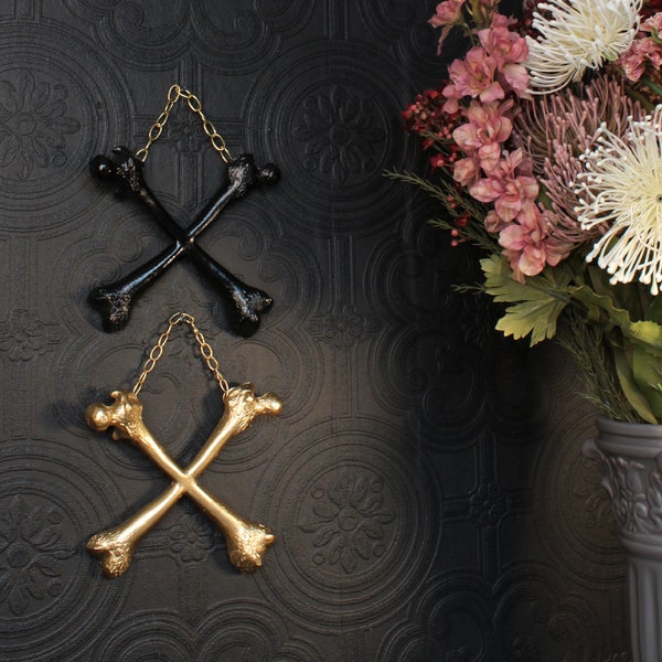 Crossbones Wall Hanging | Gothic Home Decor by The Blackened Teeth | Gothic Wall Art