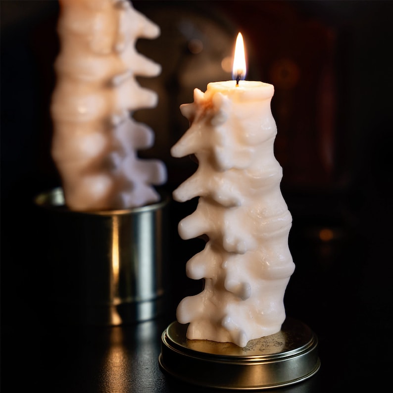 Spine candle ossuary candle the blackened teeth gothic candle