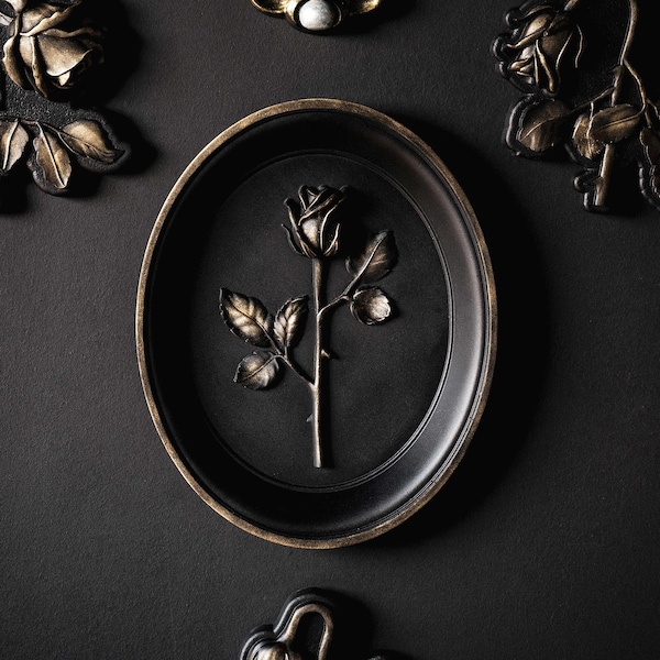 Everrose Rose Wall Hanging | Gothic Wall Plaque | Gothic Gallery Wall | Gothic Home Decor by The Blackened Teeth