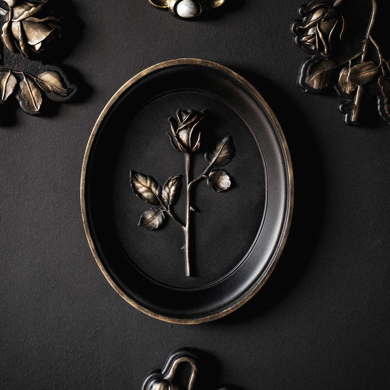 Everrose Rose Wall Hanging | Gothic Wall Plaque | Gothic Gallery Wall | Gothic Home Decor by The Blackened Teeth