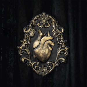 Heart of Gold Gothic Plaque | Gothic Wall Plaque | Gothic Home Decor | Gothic Gallery Wall | by The Blackened Teeth