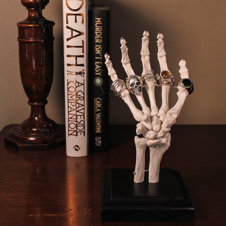 Skeleton Ring Holder Gothic Jewellery Stand Ring Tree By The Blackened Teeth image 4